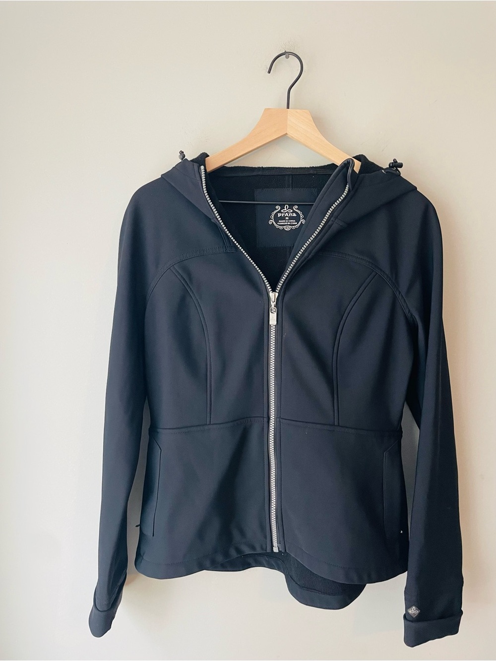 Prana  Black Hooded Zip Jacket